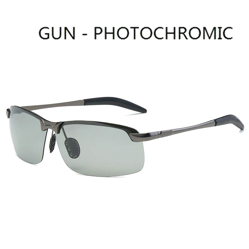 Brainart men photochromic óculos de sol com lente polarizada para condução ao ar livre puo88: GUN-chameleon