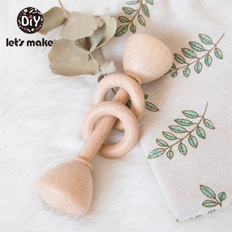 permettere's Fare 1pc Cono Tipo di Faggio di Legno Del bambino di Crepitio Del bambino Sonagli Presepe Cellulari di Legno infantile Bpa libero Del bambino Massaggiagengive giocattoli di Crepitio Del bambino: Type1