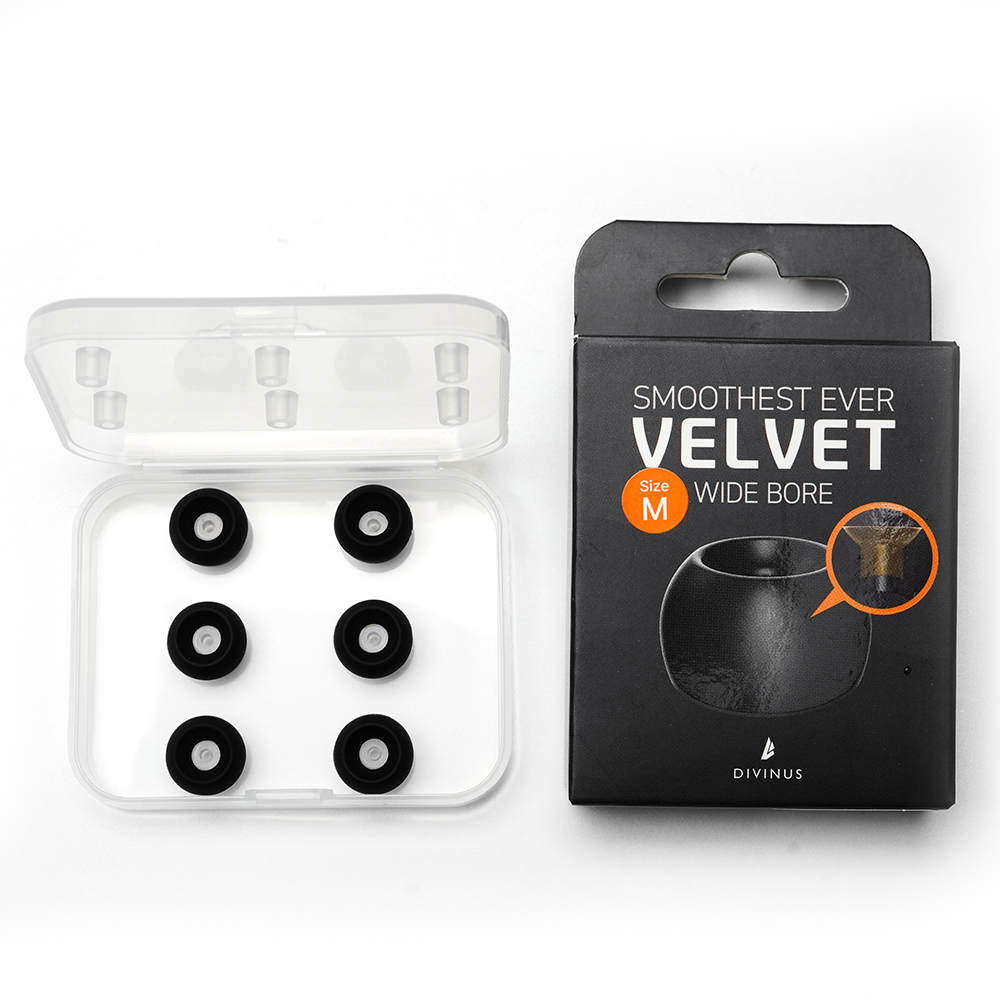 HiFiGo DIVINUS Eartips de fone de ouvido de silicone de furo largo de veludo para bico de 4-6 mm, pontas de ouvido profundas macias para fones de ouvido Dunu Davinci: Cinza claro