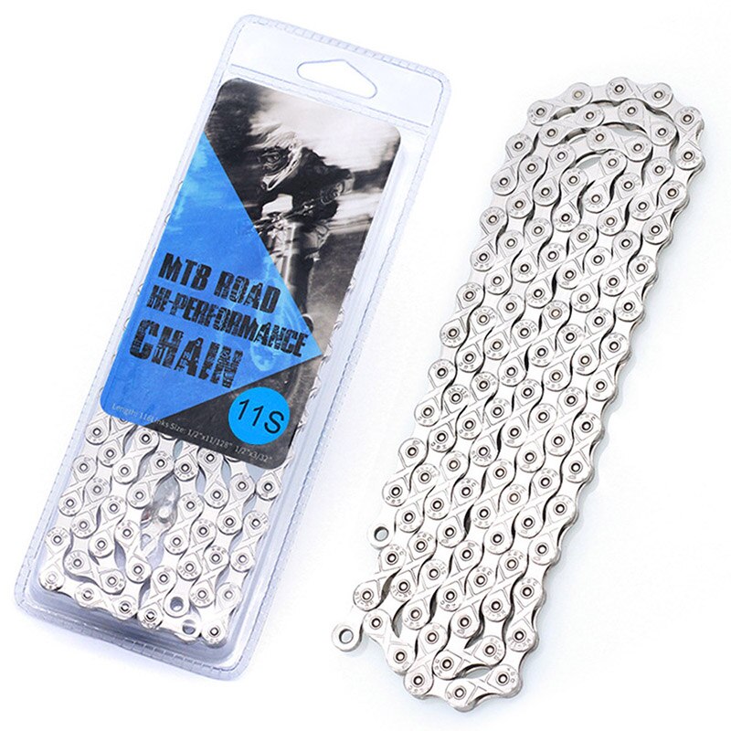 6 7 8 9 10 11 Speed Bicycle Chain 116 Links MTB Mountain Road Bike Stainless Steel Chains Plating Cycling Accessories BC0577