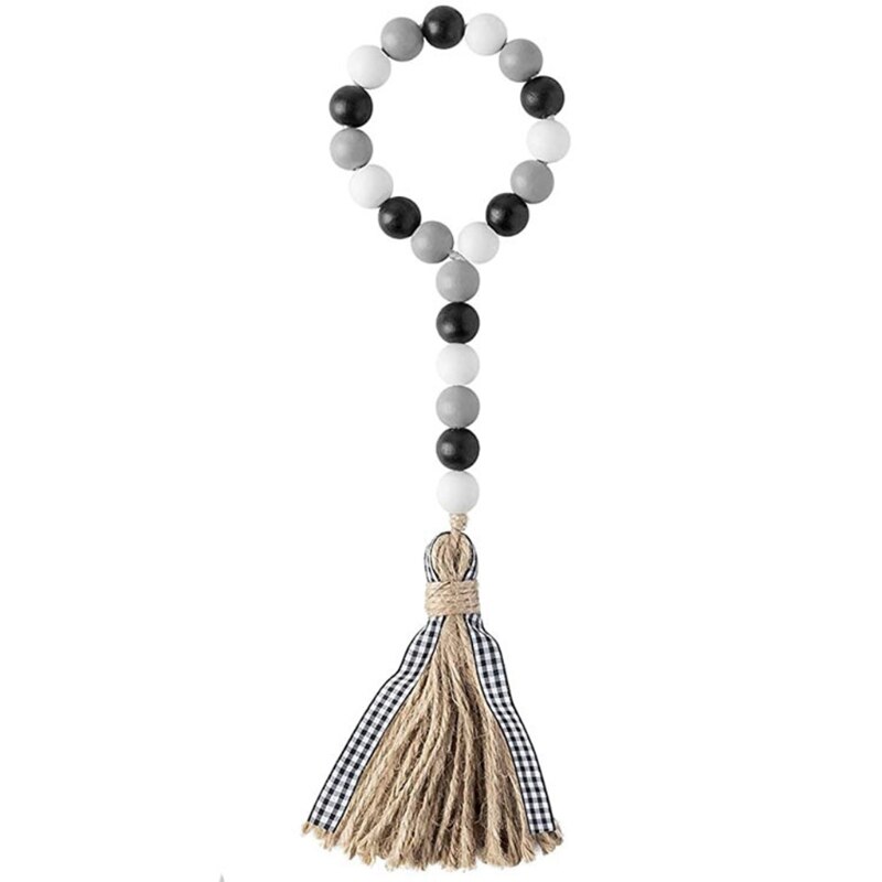 1/3Pcs Hout Bead Garland Met Kwasten Boerderij Rustieke Land Tiered Lade Decor 11UA