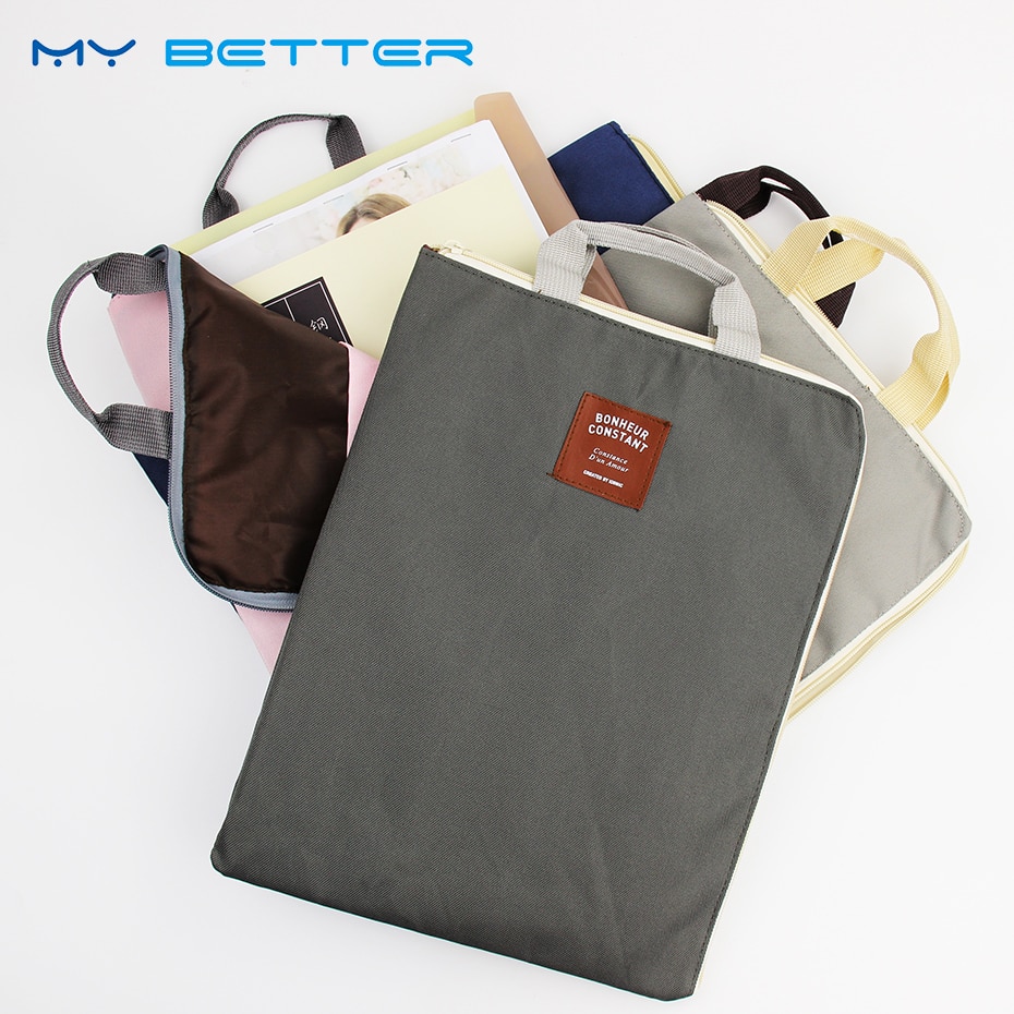 Briefcases Storage Fabric Pouch Package for A4 Paper Portable Pocket Bill Pouch File Folder Office Supplies