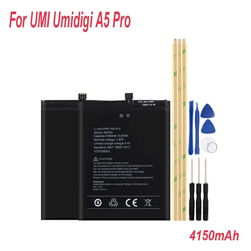 Batería de repuesto para teléfono UMI, repuesto de para Umidigi A5 F1 F1 Play S3 Z2 Z2 Pro Z X One Max A7 Pro Power 3: A5 Pro