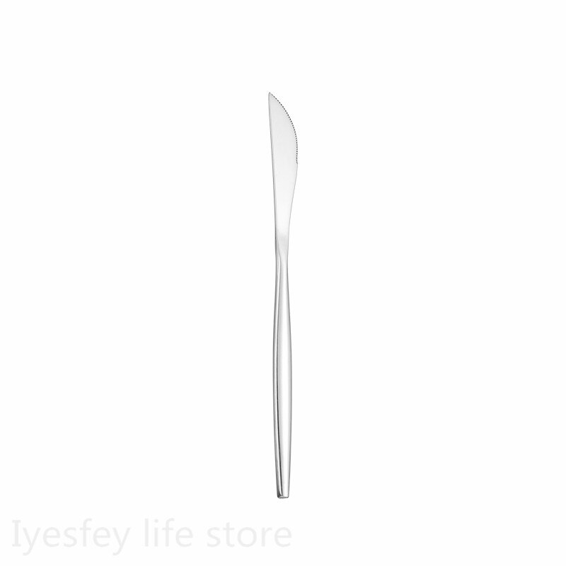 Argent coréen nourriture argenterie couverts 304 en acier inoxydable miroir polissage couteau cuillère fourchette dîner ensemble vaisselle vaisselle ensembles