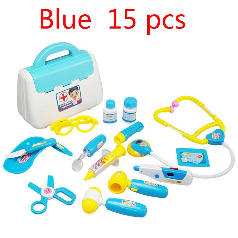 15 st/set doktorslåda barn låtsaslekleksaker set för barn barn medicinlåda rollspel pedagogiska klassiska babyleksaker