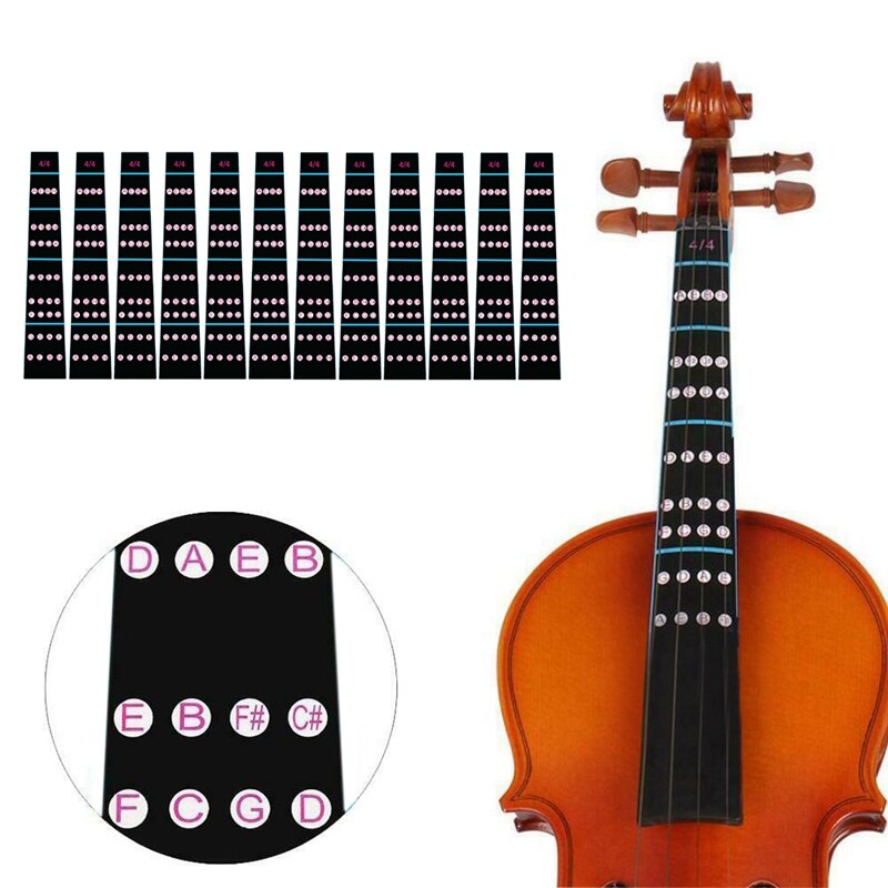 10 Pack Violin Finger Guide Fingerboard Chart Sticker for 4/4 Violin Practice Beginners