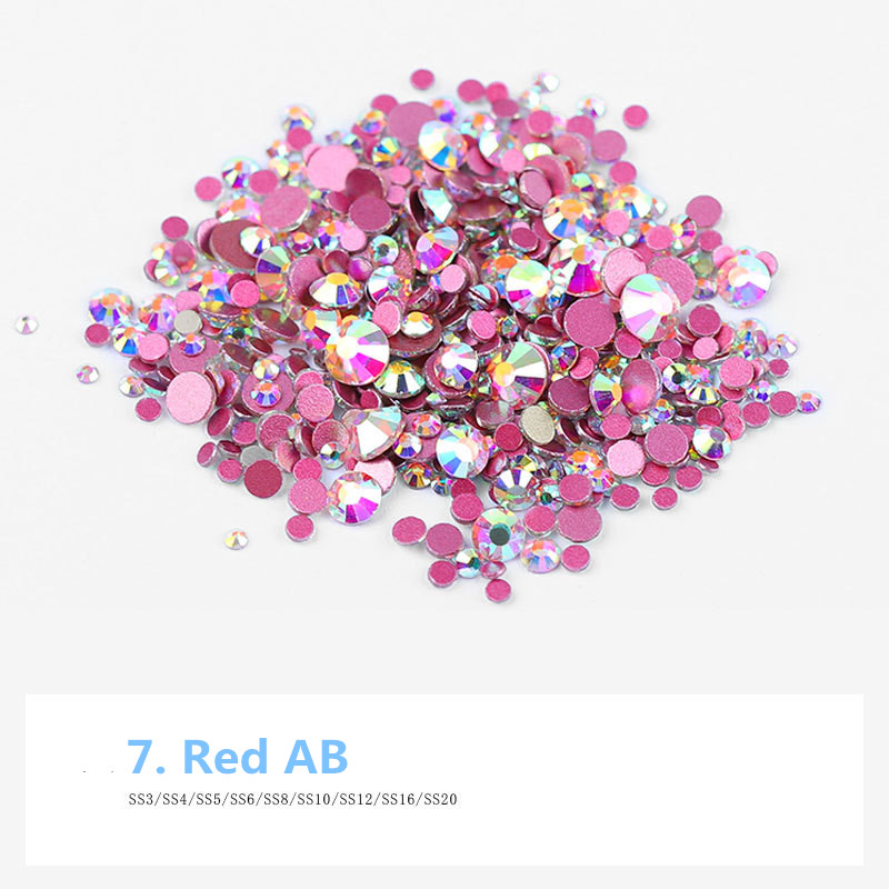 1440 st super glitter flatback nagelkristaller strass ab klar roséguld diy glas ädelstenar stenar naglar 3d nail art dekorationer: Lila