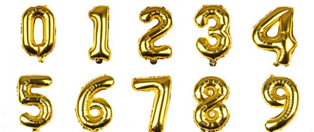 10Pcs 16 Inch Aantal Ballonnen Folie Brief Ballons Verjaardagsfeestje Nummer Bruiloft Decoratie Kinderen Speelgoed Jaar Kerst Ballon: 10pcs