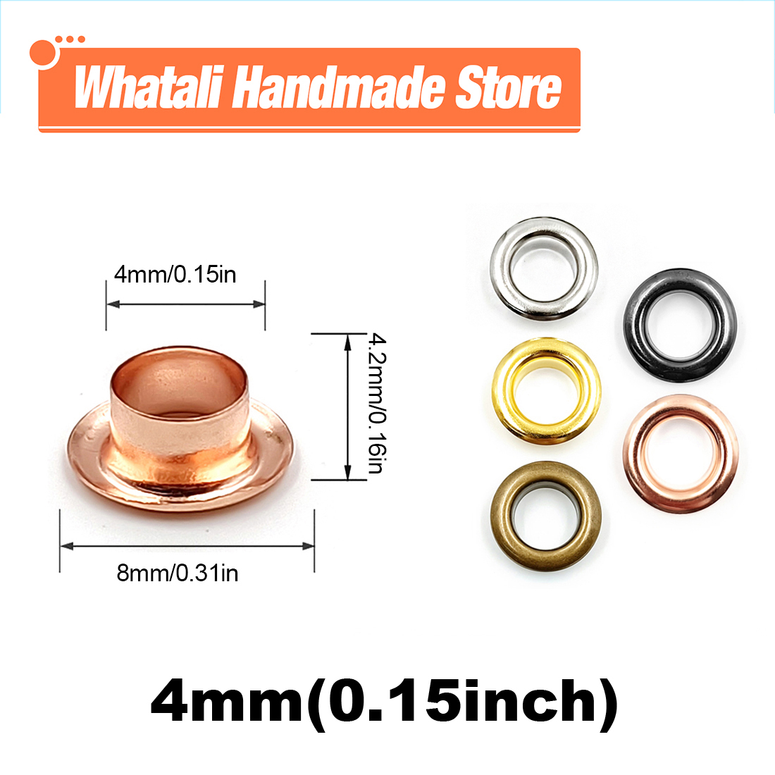 200Pcs 4Mm Gat Metalen Oogjes Grommets Met Wasmachine Punch Set Tool Diy Kleding Schoenen Riem Cap Tags leathercraft Accessoires: Mix Color