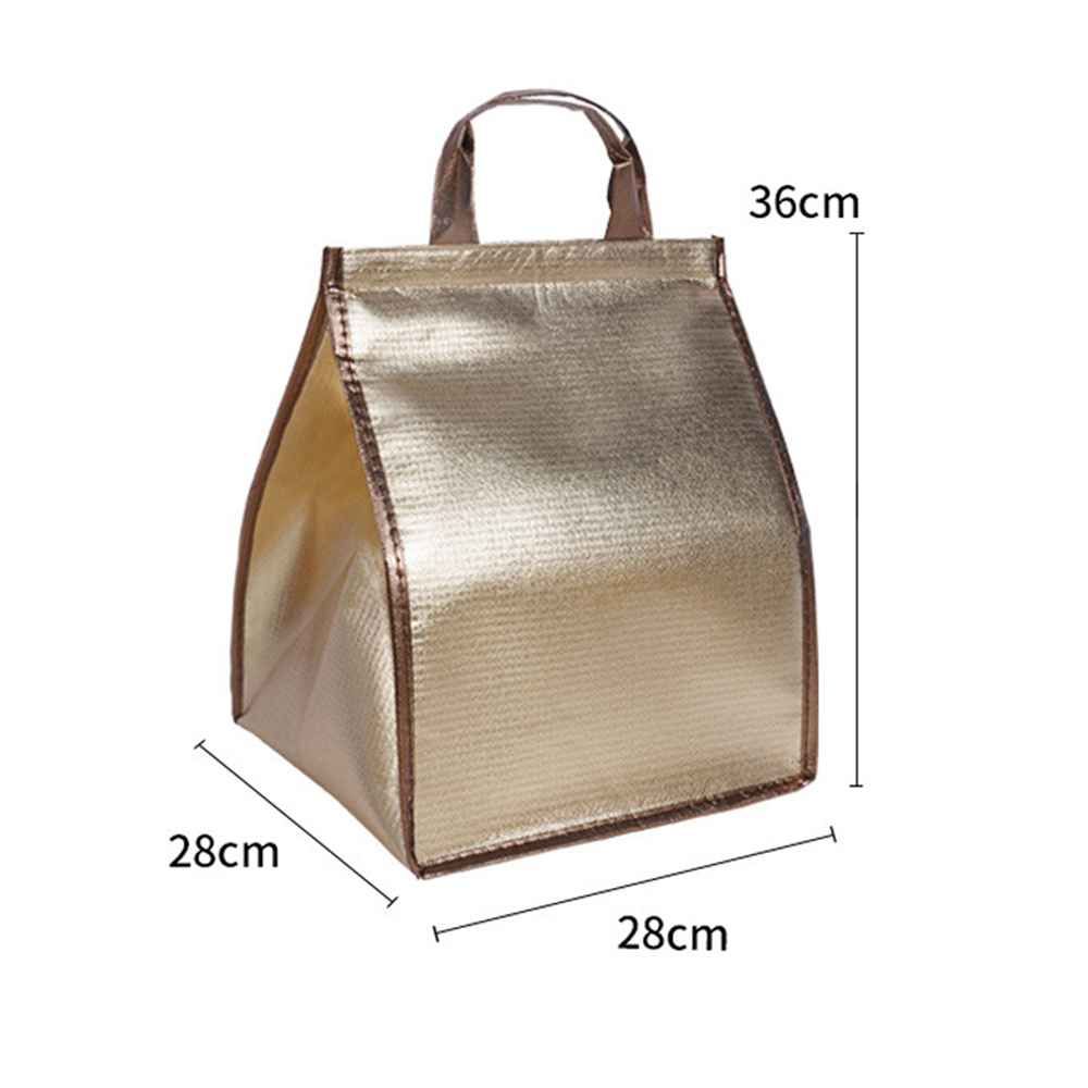 1PC Foldable Multifunction Cake Insulation Bag Waterproof Aluminum Foil Cooler Bag Thermal Box Home kitchen Bag: Beige
