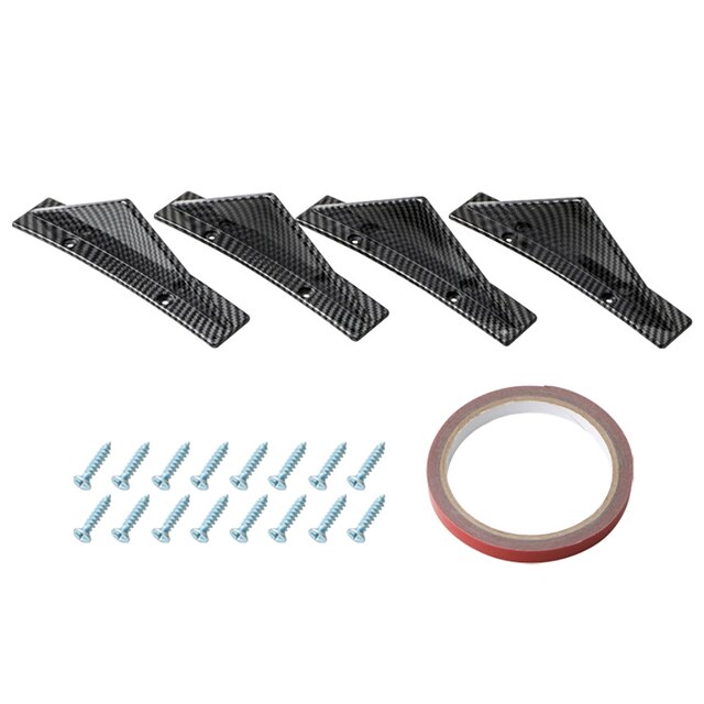4pcs Universal Carbon Fiber Car Modified Rear Bumper Diffuser Triangle Spoiler For Bmw E46 E90 E60 E39 E36 F10 F30 X5 E53 E70: Carbon curved 4pcs
