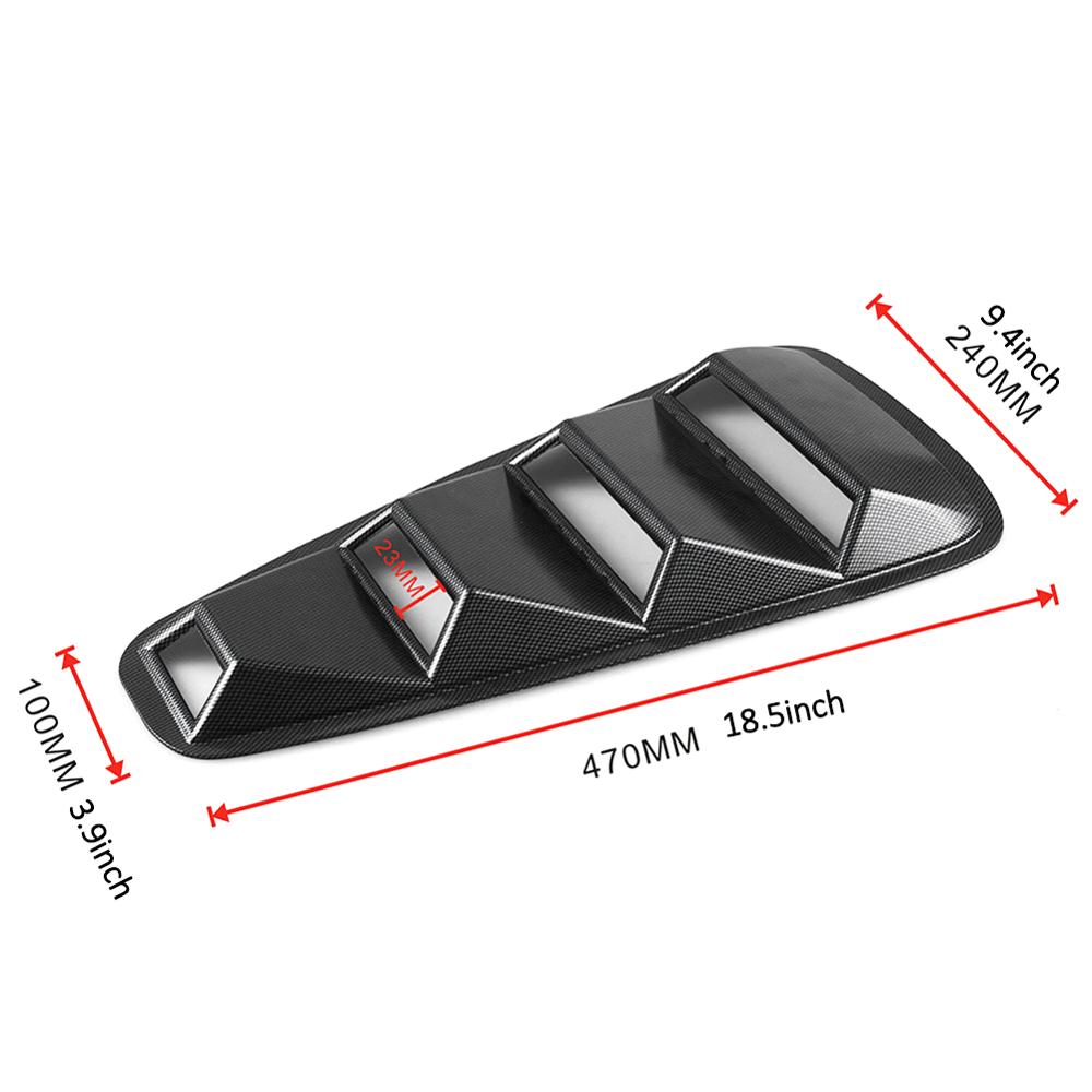 47x24cm 1 Pair Side Window Blinds Vents Air Intake Panel Louvers ABS Plastic Scoop Cover Vent For Ford Mustang 2005