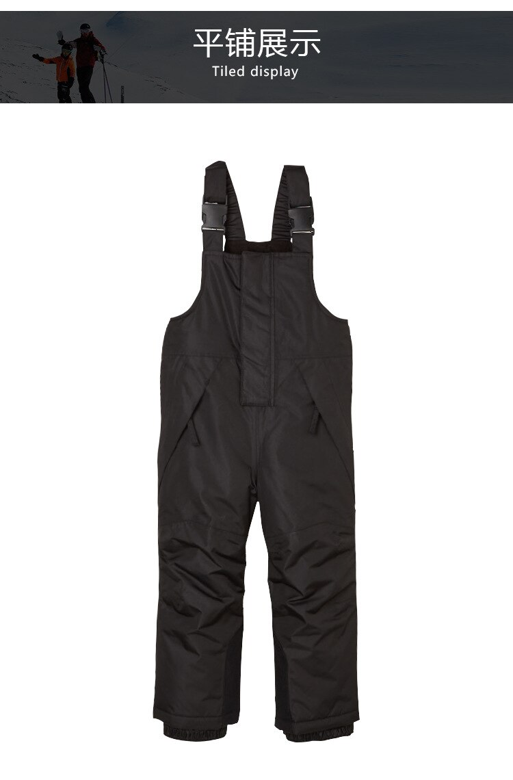 Pantalones de esquí con tirantes para niños y niñas, pantalones de algodón impermeables a prueba de viento, calidez gruesa, para exteriores, novedad de