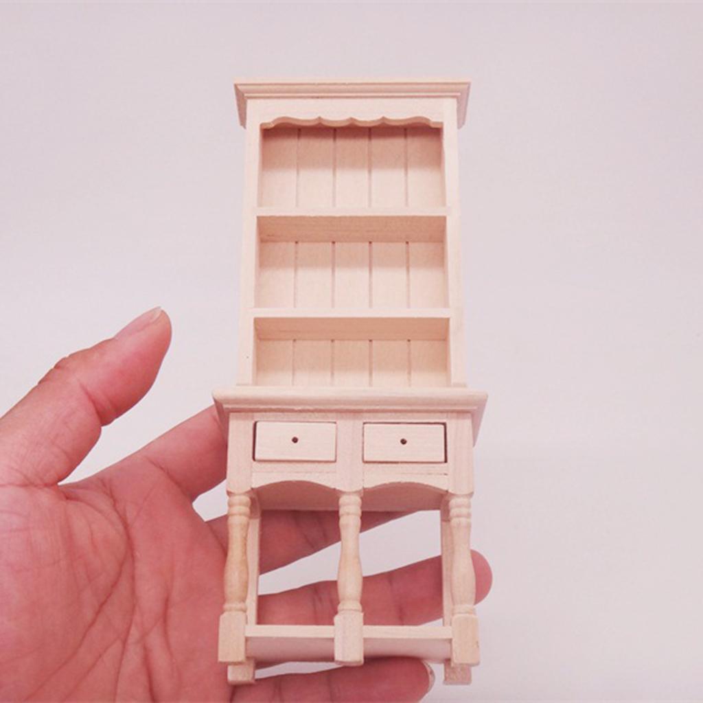 Wooden Doll House Miniature Mini Shelf Doll Tiny Model Decor Children Toys