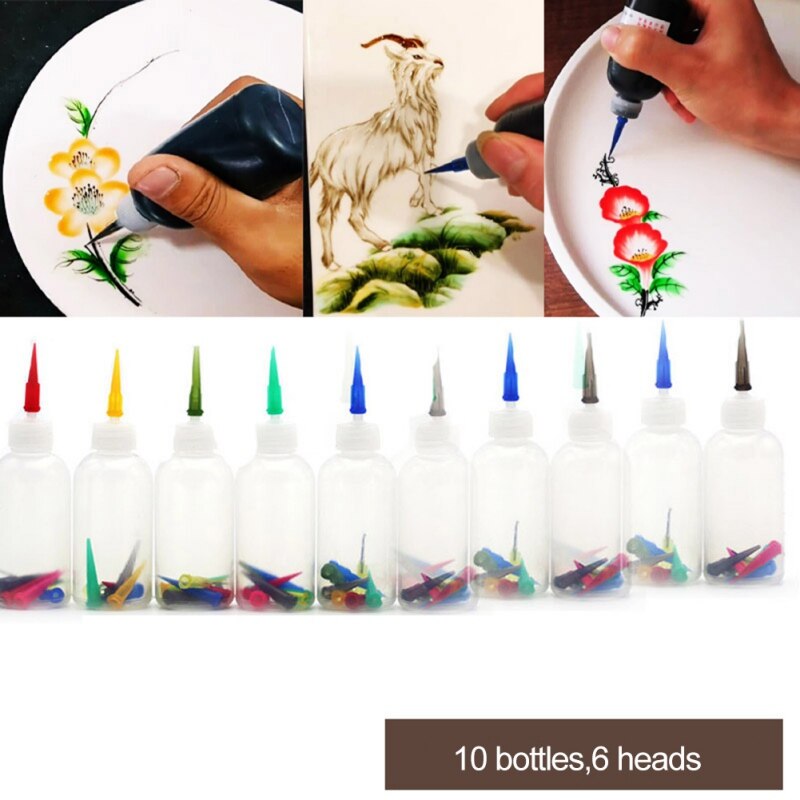 5pcs/Set Jam Painting Squeeze Bottles With 35 Nozzles Cake Decor Family Baking Pastry 50ML Bottle Jam Pot Drawing Tools LL