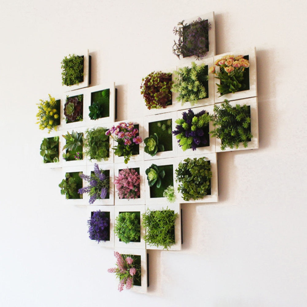 Removable Artificial Flower Plant Frame DIY Wall Decor Frames 3D Wall Sticker Frame Room Home Decoration Wedding Decoration