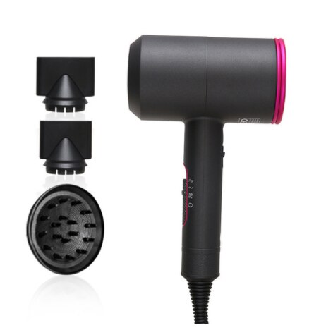 Hair Dryer Negative Ionic Blow 2000W Dryer Cold Wind Air Brush Hairdryer Strong Power Dryer Salon Style Tool: Black / US
