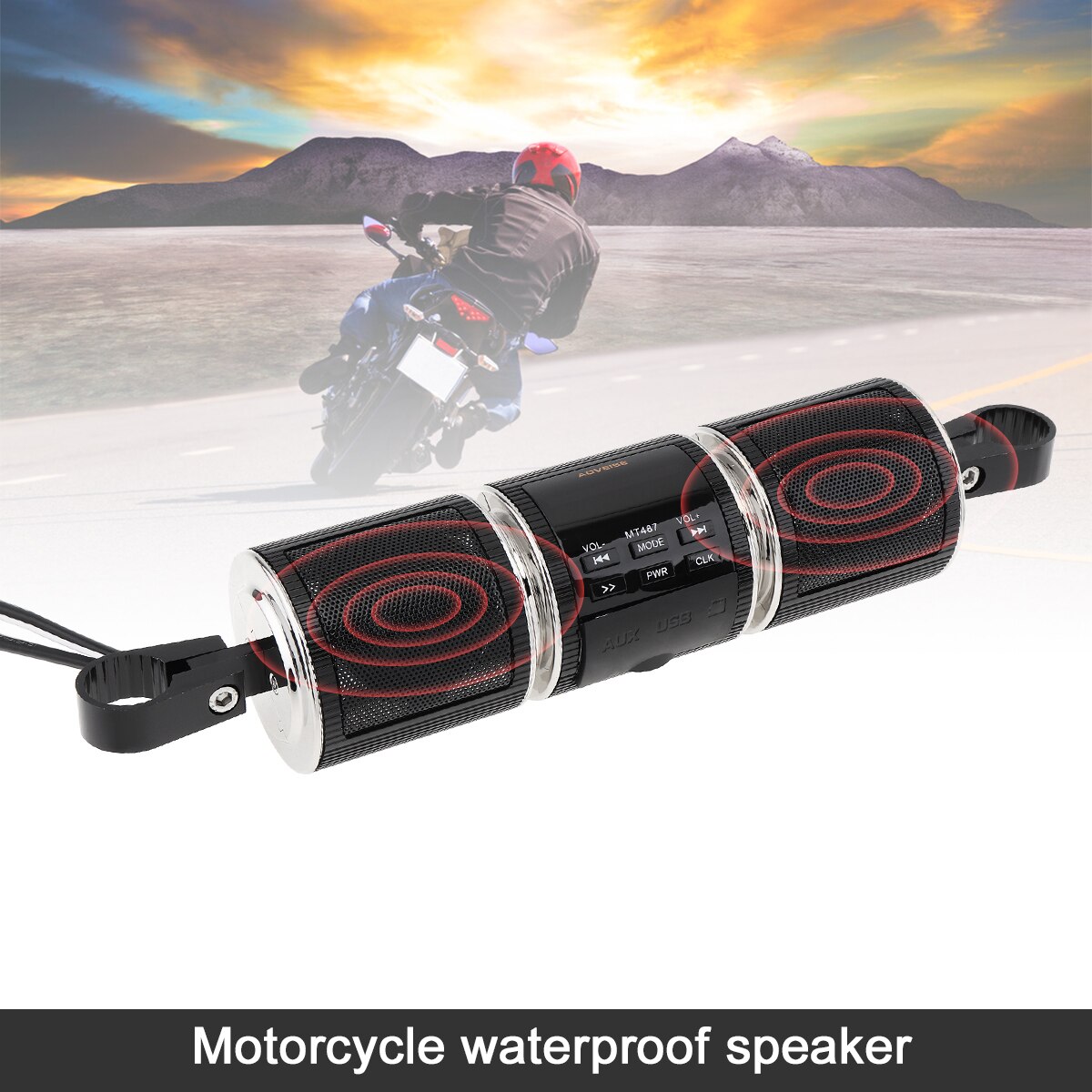 MT487 Motorcycle Music Player FM Radio Car Bluetooth Stereo Music Player Waterproof Anti-theft USB MP3 AUX with Display Screen