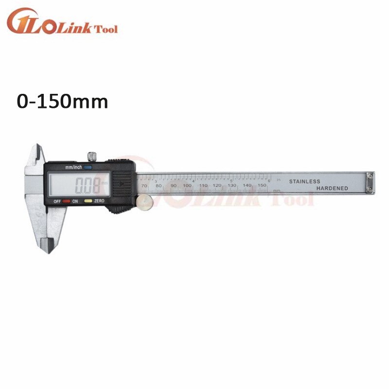 Industrial level metal case Stainless Steel Digital Caliper 0-50mm 0-150mm 200mm 300mm Electronic slide caliper micrometer gauge: 150mm digital black