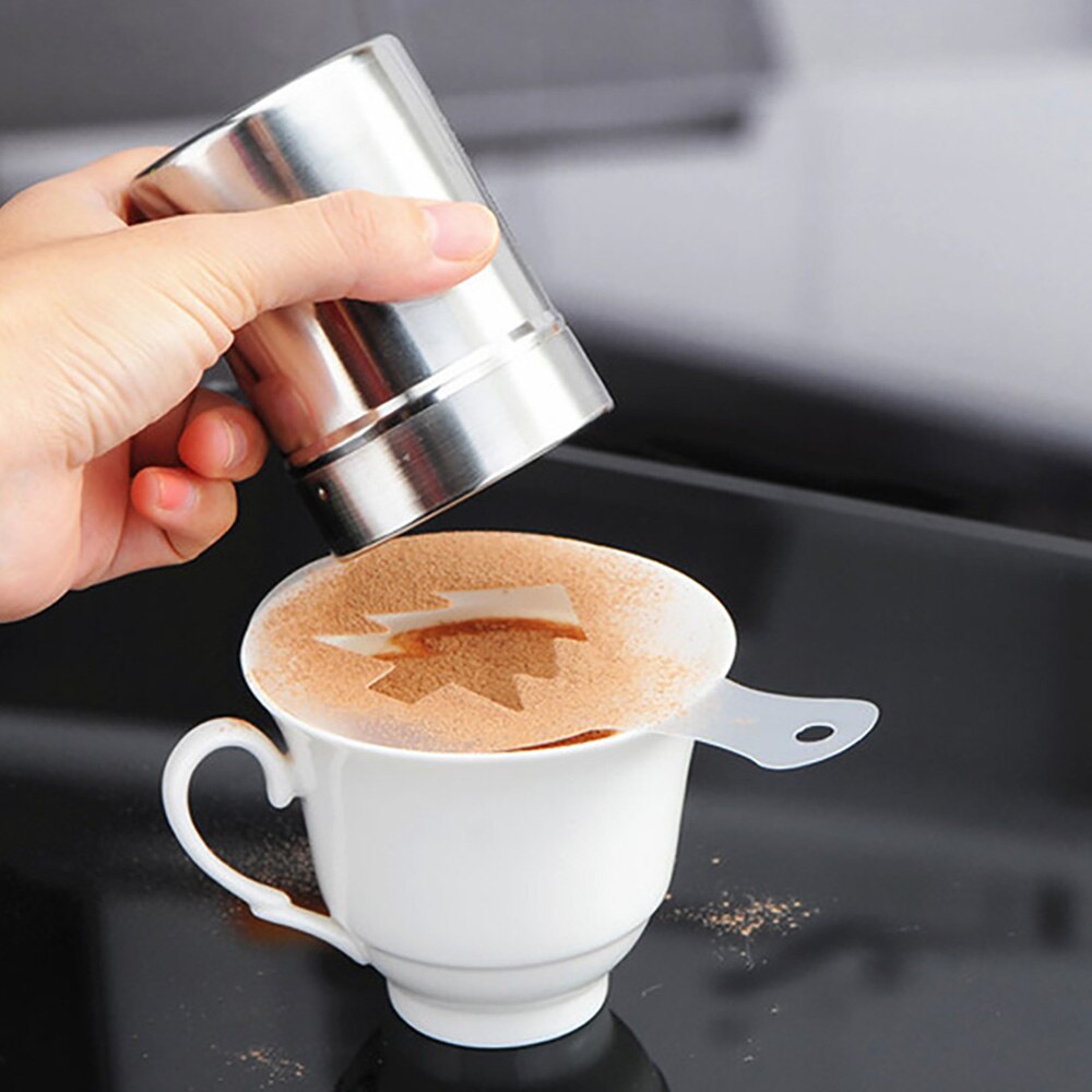 Cappuccino Mold Fancy Koffie Afdrukken Model Schuim Spuiten Taart Stencils Poedersuiker Chocolade Cacao Koffie Vergadering