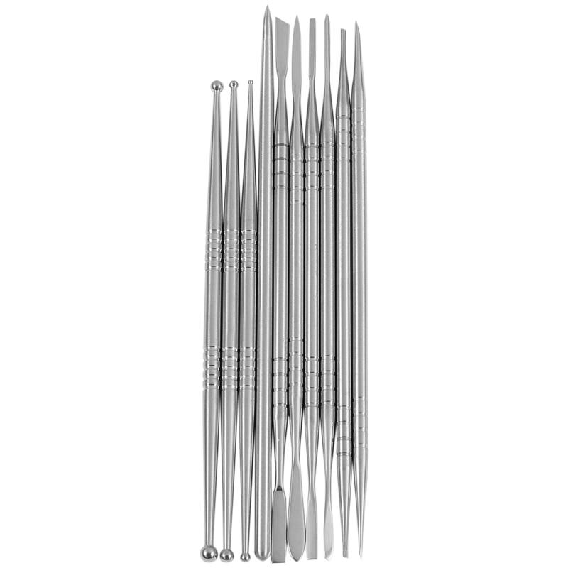 10Pcs Rvs Klei Set Polymeer Klei Modeling Tool Voor Modeling Carving Ambachten Keramische Beeldhouwen: Default Title