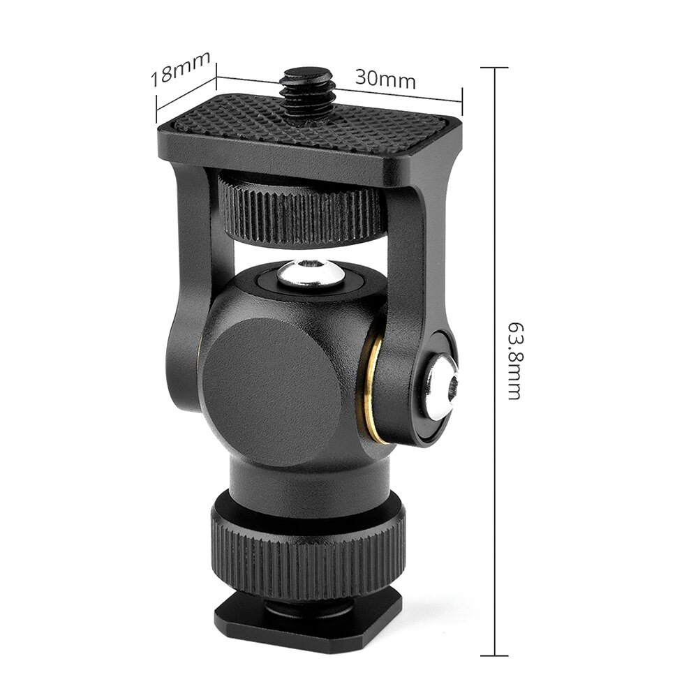 Andoer-soporte para Monitor de vídeo, Mini soporte de luz LED, cabeza de bola, aleación de aluminio, Zapata fría, tornillo de 1/4 pulgadas para cámara DSLR