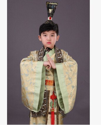 Disfraz de la Dinastía han para niños, ropa de la dinastía han, ropa de la dinastía han, trajes de antigua ropa china: gray / S