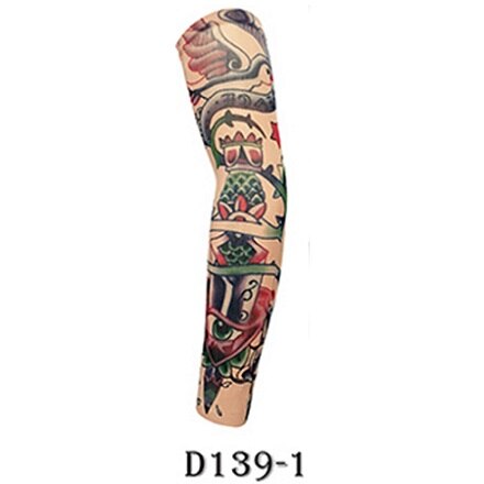 Ismuff unisex sommar utomhus solskydd solskydd skyddskod hög elasticitet andas tatuering tryck arm ärm: D139-1