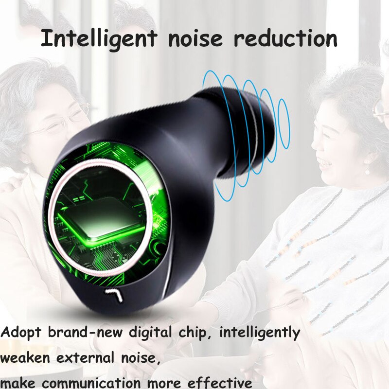 Mini appareils auditifs numériques intelligents, rechargeables par USB, réduction du bruit, intra-auriculaires, Amplifie le son des personnes âgées et des sourds