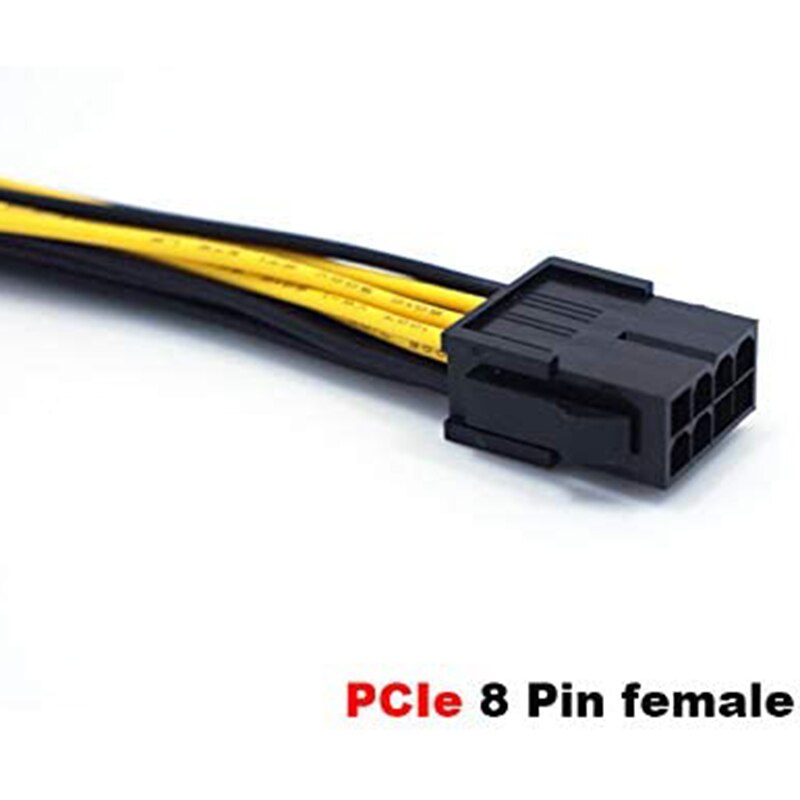 PCIe 8 Pin to 2 x 8 Pin (6+2) PCI Express Adapter Power Cable PCIE Y - Splitter Extension Cable 8 Inches