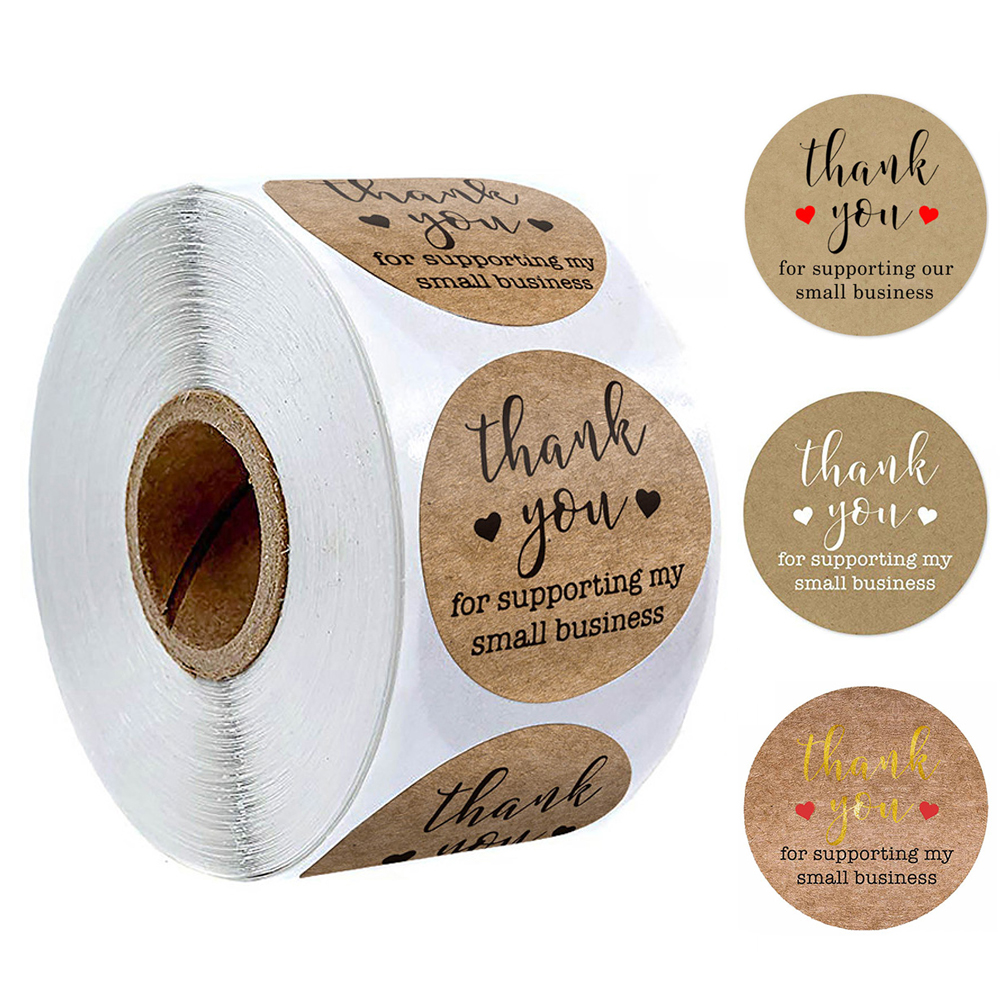100-500Pcs Kraft Paper Self Made Sticker Met Liefde Plakboek Envelop En Verpakking Sticker Manual Maken Briefpapier label