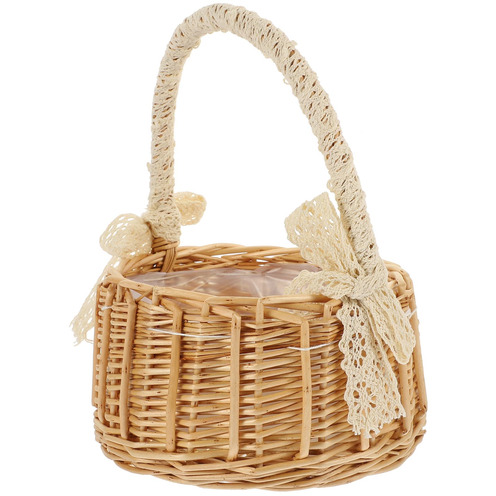 Woven Rattan Basket Storage Bins Flower Home Decor Material Eco Friendly Baskets For Snacks Kitchen Living Room Containers