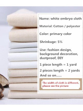 Tela blanca de algodón puro para decoración de ropa, tejido de corte Vertical teñido, a prueba de polvo, Material hecho a mano, 1 yarda