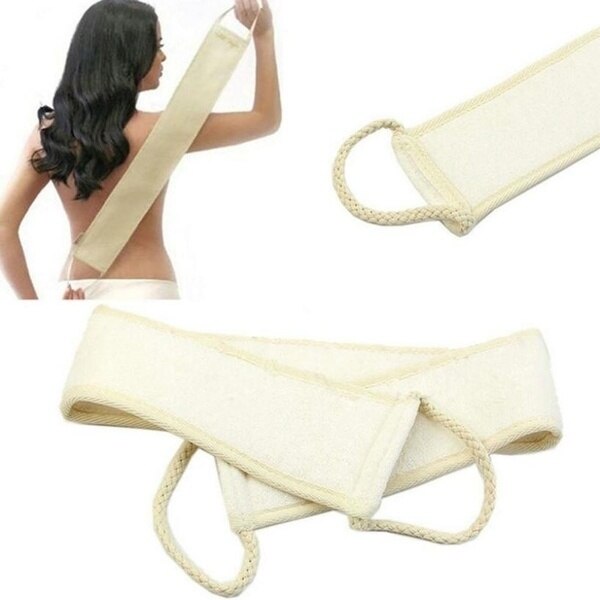 Lin coton doux exfoliant dos sangle bain brosse douche Massage Spa épurateur éponge corps peau santé nettoyage MPwell