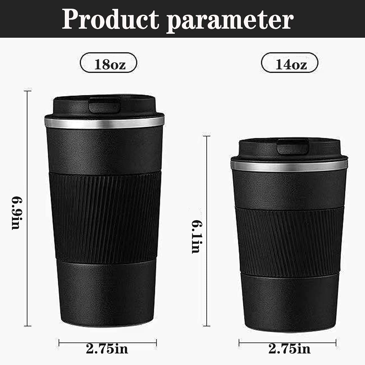 18 Ounce Rvs Coffee Cup, Vacuüm Geïsoleerde Mok Met Deksel, Geschikt Voor Auto, Huis, kantoor, Keuken Outdoor