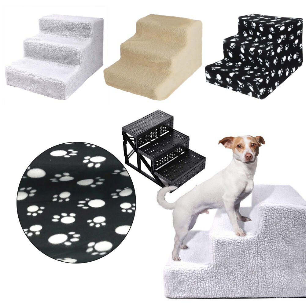 Dog House Dog Stairs Pet 3 Steps Stairs for Small Dog Cat Pet Ramp Ladder Anti-slip Removable Stairs
