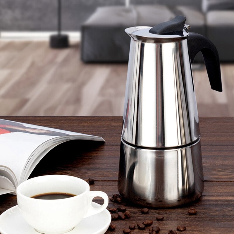 Stainless Steel Coffee Pot Mocha Coffee Latte Filter Stove Coffee Maker Pot Filter Beverage Tools