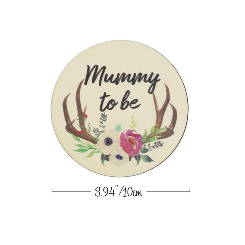 6 Stuks Handgemaakte Baby Milestone Kaarten Cartoon Herten Hoorns Bloemen Gedrukt Hout Carrd