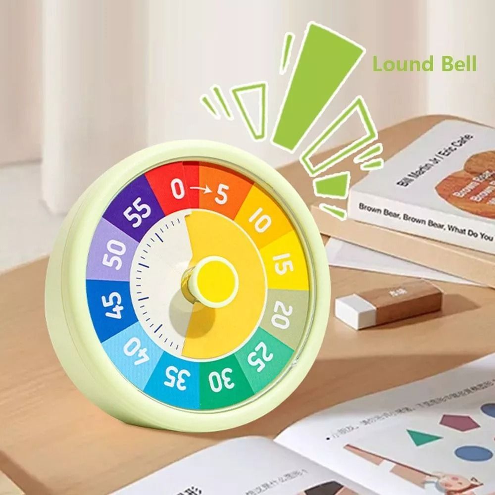 Portable 60 Minutes Silent Visual Timer Round Mute Study Time Manager Durable Plastic Countdown Timer Student