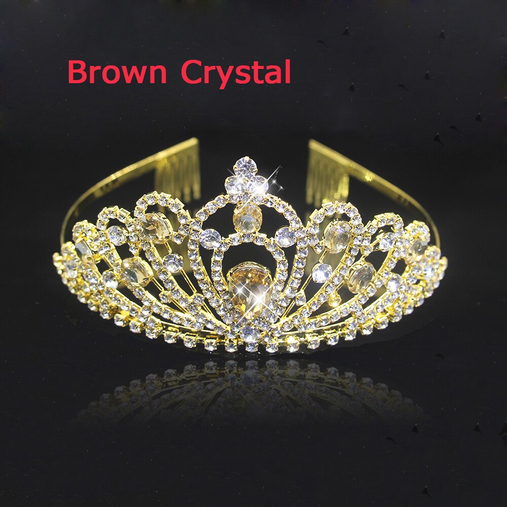 AINAMEISI 5 colors Crystal Tiaras Hair Accessories Gold Crowns Girls Headpiece Wedding Bridal Crown Hair Jewelry