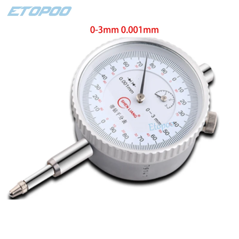 0.001mm micron dial indicator 0-1mm 0-3mm 0-5mm measuring range Precision shockproof indicator precision dial indicator gauge: 0-3mm 0.001mm