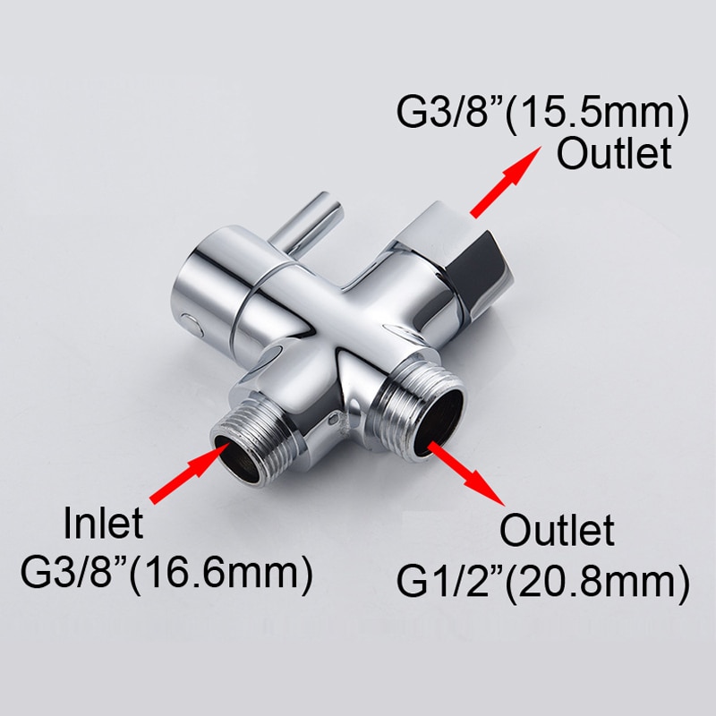 Schlecht Wc Bidet Ventil 3/8 "Durcheinander T Adapter Umsteller Verchromt Bidet Shattaf Spritzgerät Kontrolle Wasser abschaltung Ventil schwarz