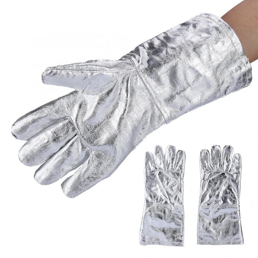 Guantes de trabajo guantes de seguridad largos guantes de trabajo resistentes al calor guantes de trabajo de fundición de fuego aluminio guantes de trabajo