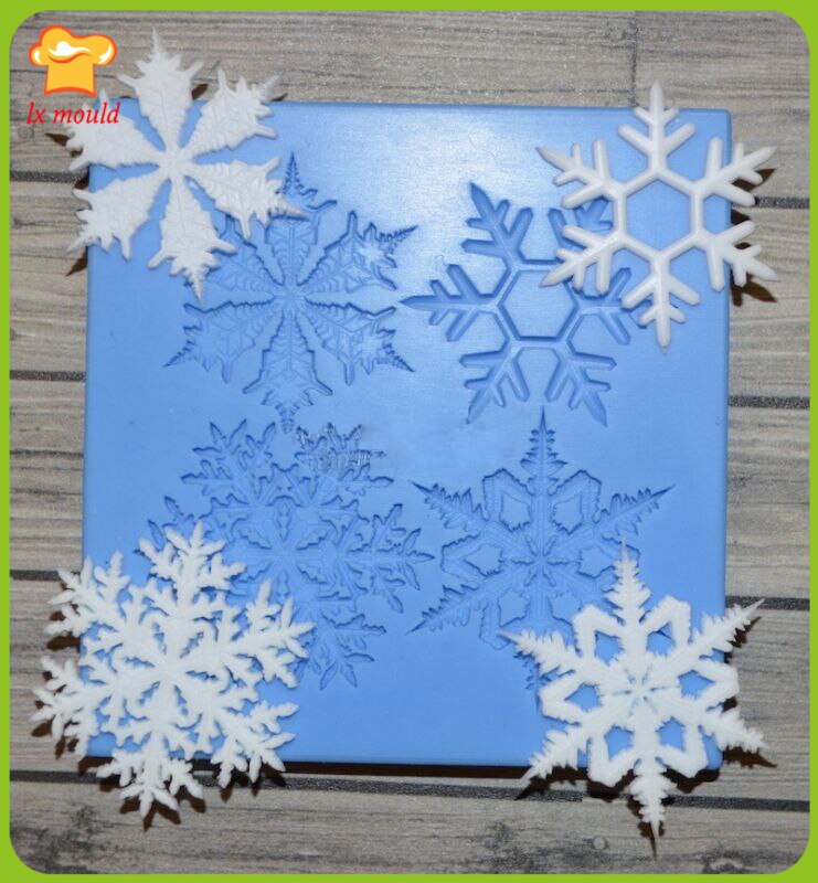 LXYY moule flocons de neige | Artisanat de décoration, gâteau bonbons Silicone, moule de décoration, Fondant