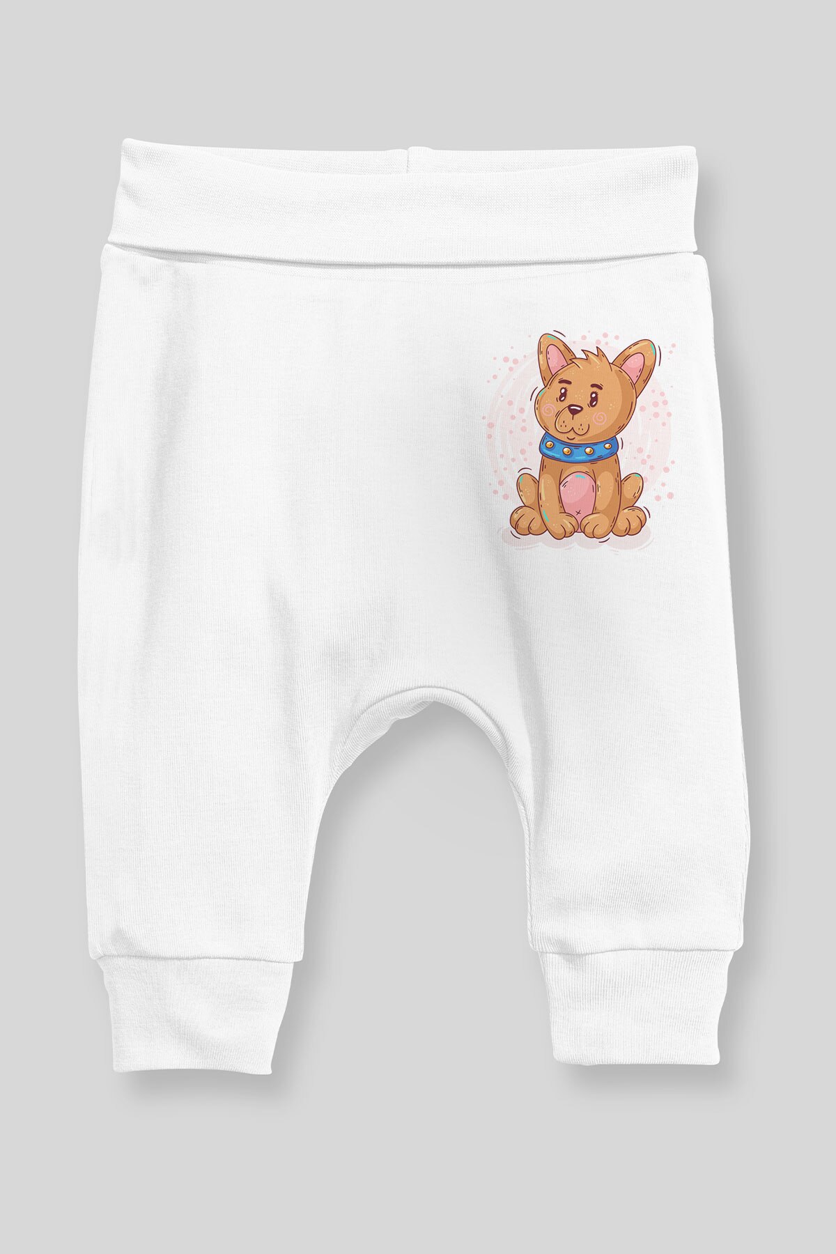 Angemiel Baby Cute Sitting Dog Baby Boy Harem Pants Pantalon White
