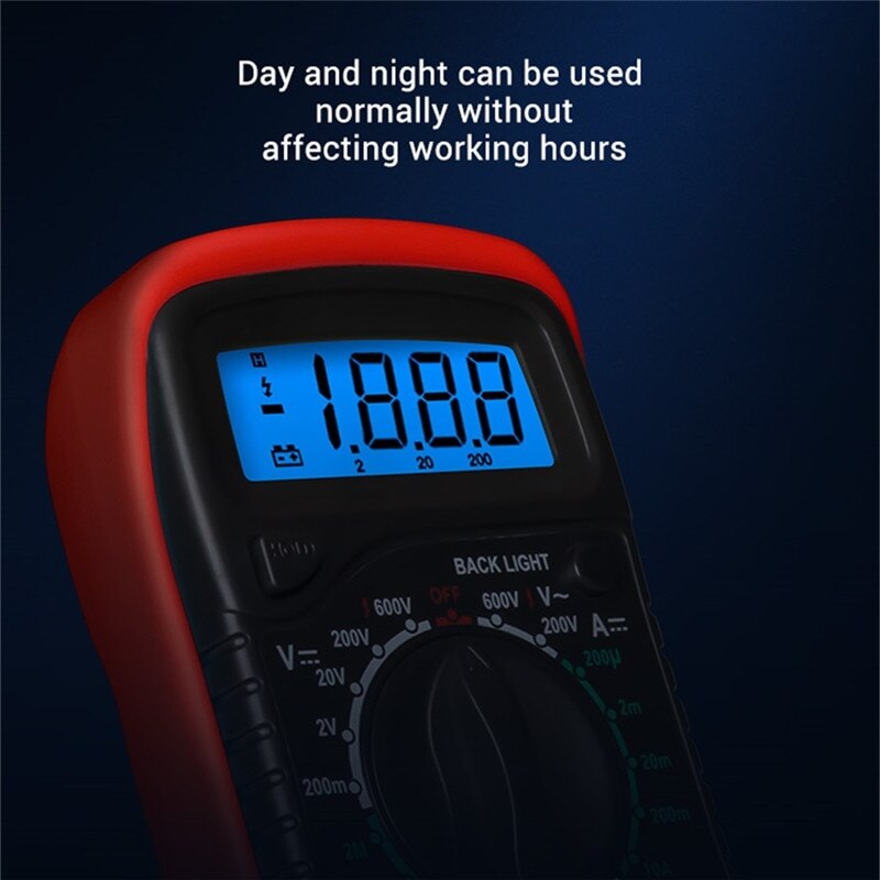 XL830L Handheld Digital-Multimeter LCD Hintergrundbeleuchtung Tragbare DC Amperemeter Voltmeter Ohm Spannung Tester Meter Multimetro