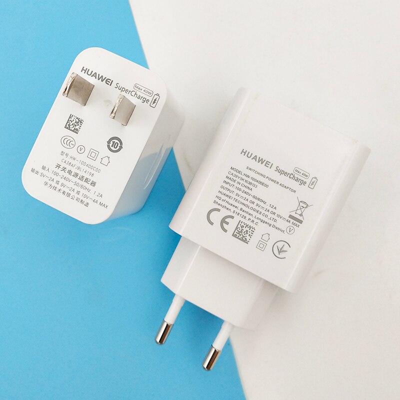 Huawei Supercharge Fast Charger Max 40W 10V/4A Met 5A Kabel Voor Huawei P30 P40 Nova 5 5T 7 Pro Mate 30 20 Pro Magic 2 Honor V30