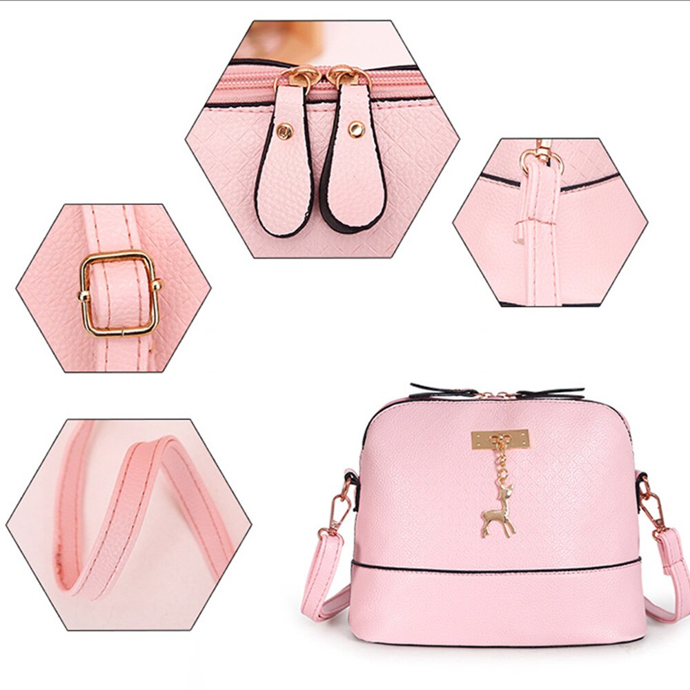 Pu Leer Vrouwen Schoudertassen Vrouwelijke Purse Herten Hanger Handtassen Meisje Mini Crossbody Tassen Vintage Kleine Mini Flap Bolsos