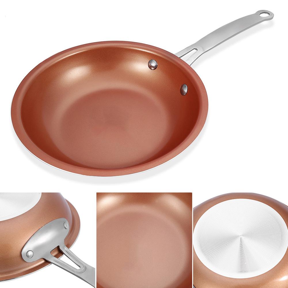 24cm Non-Stick Skillet Copper Pan Frying Pan With Ceramic Coating Saucepan Oven Suitable Induction Wok Titanium Frying Pan