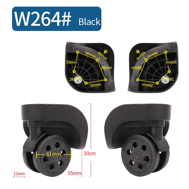 1 Pair of Universal Luggage Wheel Replacement Silent Balanced Wear-Resistant Universal Caster Luggage Accessories: SKY BLUE